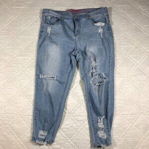 NEW MAX‎ Ankle Distressed blue jeans size 18